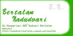 bertalan nadudvari business card